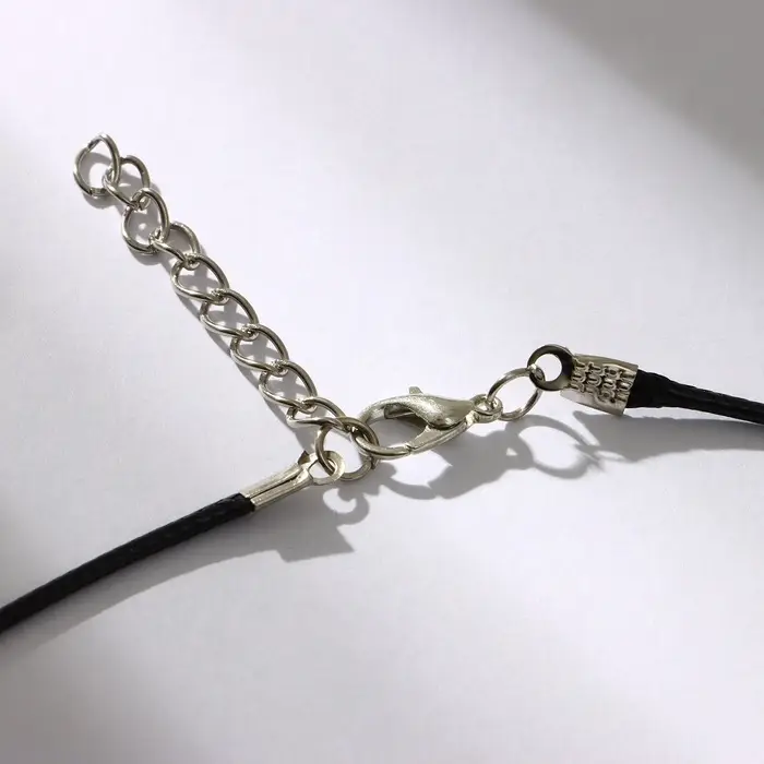 Кулон &laquo;Коготь орла&raquo;, белый в серебре на чёрном шнурке, 45 см