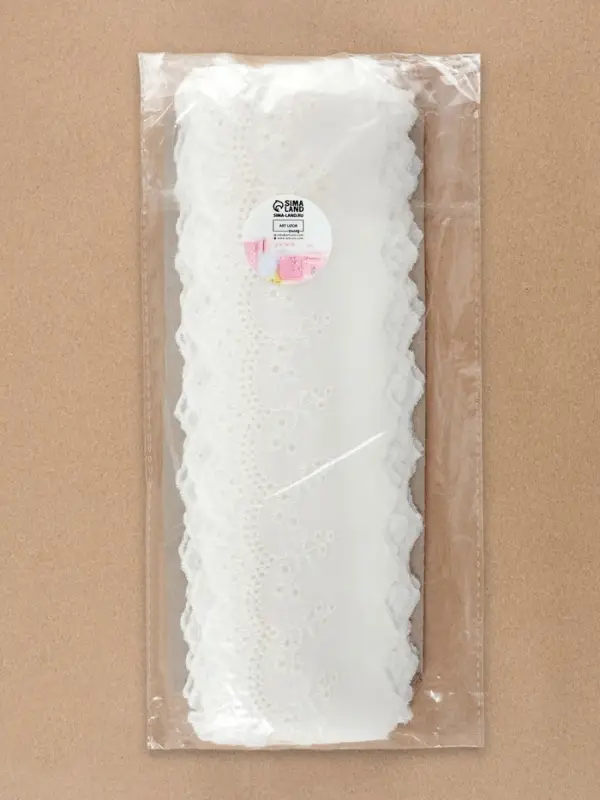 Кружево шитьё, 70 мм, 13.7&plusmn;1 м, белое