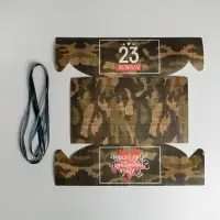 Коробка для капкейков, кондитерская упаковка, 4 ячейки &laquo;23 Февраля&raquo;, 16&times;16&times;10 см