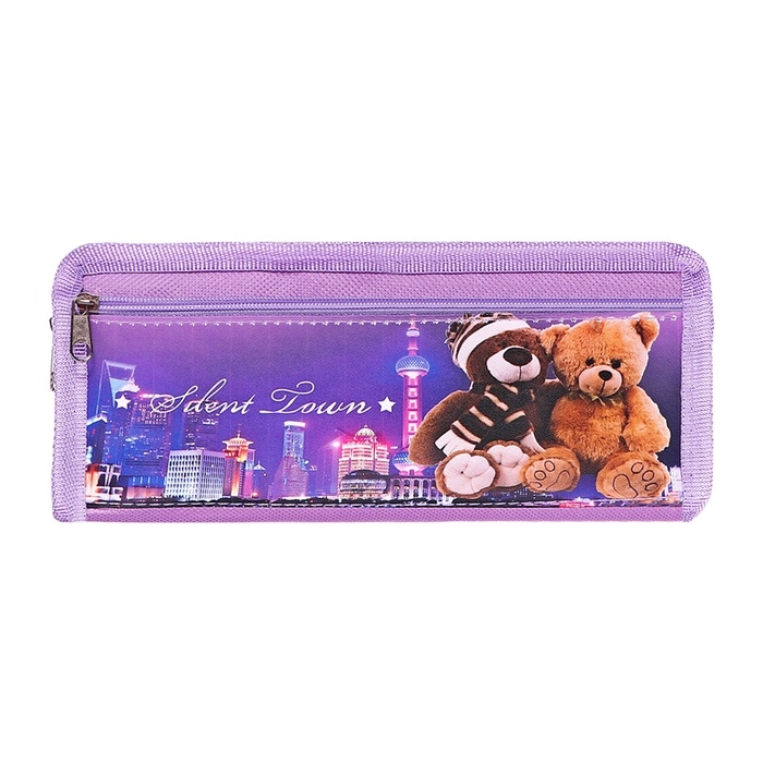 Пенал школьный  Пенал школьный "Мишки" на молнии, 2 отделения, МИКС