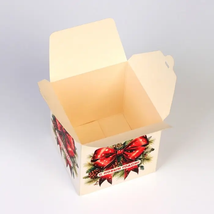 Коробка подарочная складная «Бант», 10×10×10 см Коробка подарочная складная «Бант», 10×10×10 см