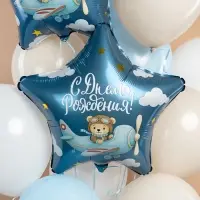 Воздушные шары фольгированные 19" «С днем рождения, пилот», 5 шт. Воздушные шары фольгированные 19" «С днем рождения, пилот», 5 шт.