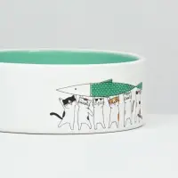 Миска керамическая "Любовь и коты" 300 мл  12,5 x 4,5 cм, мятная