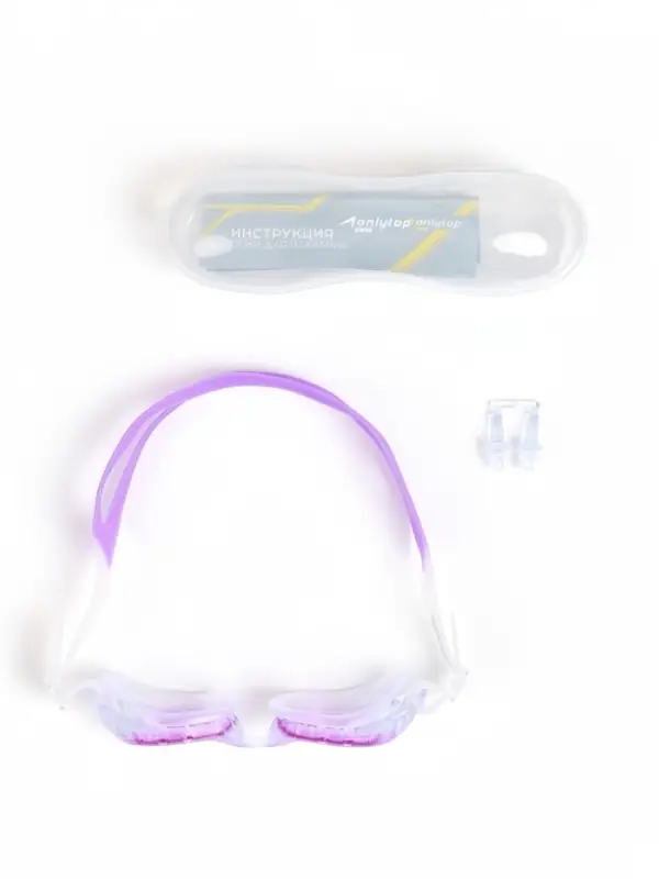Очки для плавания детские ONLYTOP, беруши, МИКС
