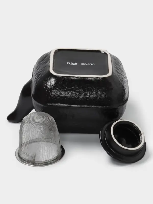 Чайник заварочный Magistro Black Swan, с ситом, 850 мл, керамика, чёрный