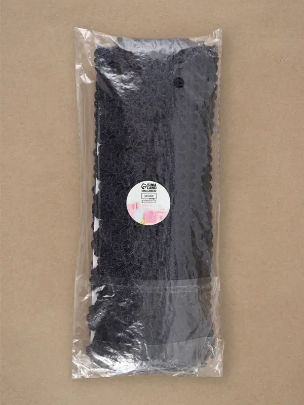 Кружево гипюровое, 60 мм, 6.8&plusmn;0.5 м, тёмно-синее