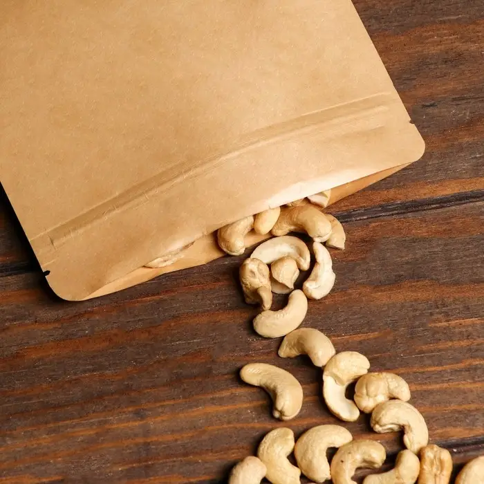 Пакет Zip - lock, крафт, с плоским дном, прямоугольное окно, 16×26 см