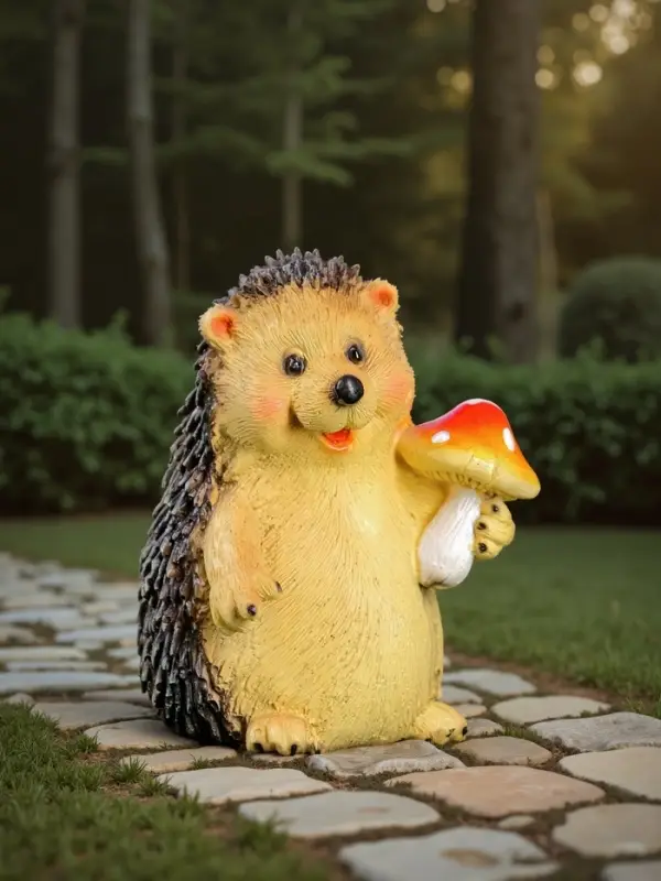Садовая фигура из полистоуна &laquo;Ежик с мухомором&raquo;, 11&times;9&times;8.5 см