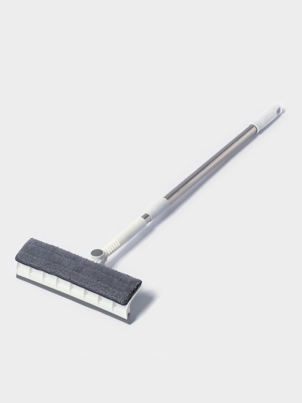 Окномойка с насадкой из микрофибры 2 шт, фиксатор, стальная телескоп ручка 26х6х77,5(123)см   108485