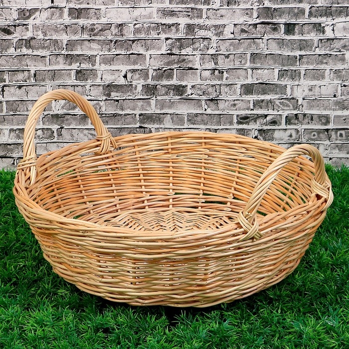 Корзина «Ушат», №4, Dдно= 29 см, Dверх=38 см, H=10 см, ручное плетение, лоза Корзина «Ушат», №4, Dдно= 29 см, Dверх=38 см, H=10 см, ручное плетение, лоза