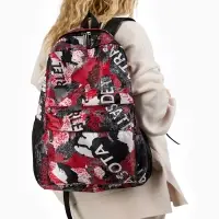 Рюкзак школьный на молнии, с карманами, с принтом, размер 30&times;13&times;42 см, красный/серый