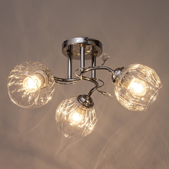 Люстра потолочная Дебра 3х40Вт Е27 Хром 46x46x22 см Люстра потолочная Дебра 3х40Вт Е27 Хром 46x46x22 см