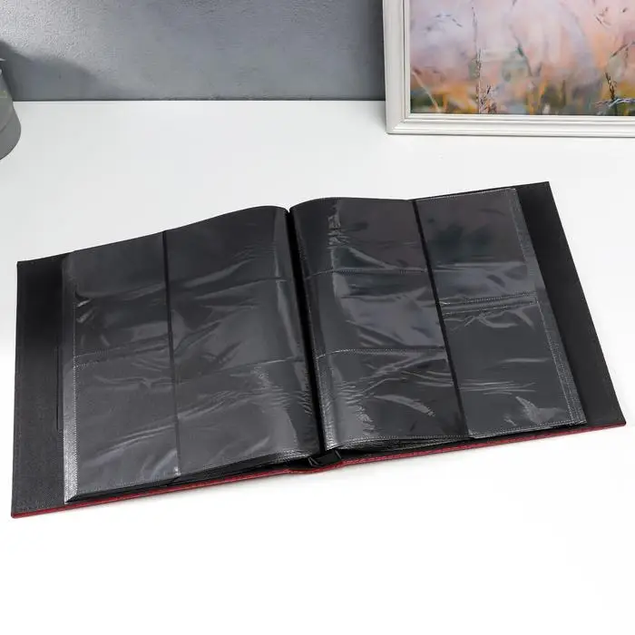 Фотоальбом на 600 фото 10х15 "Кожа питона" кожзам, пыльно-красный