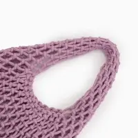 Сумка - авоська плетёная, клетка 1.5 см, лиловая