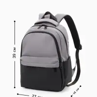 Рюкзак городской, 2 отделения, 3 кармана, водонепроницаемое дно, 27&times;14&times;39 см, серый