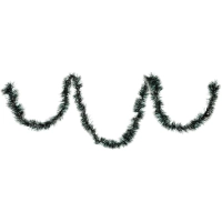Мишура зеленая с заснеженными кончиками Новогодняя,длин 2м,диам 7см НУ-5467