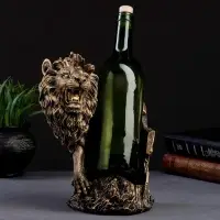 Подставка для бутылки &laquo;Лев&raquo;, под бронзу, 14&times;19&times;24 см