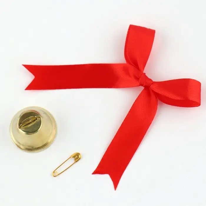 Колокольчик на булавке с бантом на Выпускной, красный, d = 2,6 см Колокольчик на булавке с бантом на Выпускной, красный, d = 2,6 см