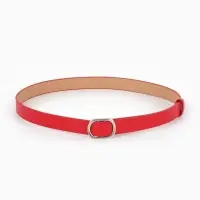 Ремень жен, 04-01-02-07, 2,5*0,3*110 см, без винта, пряжка серебро, затяжка, красный