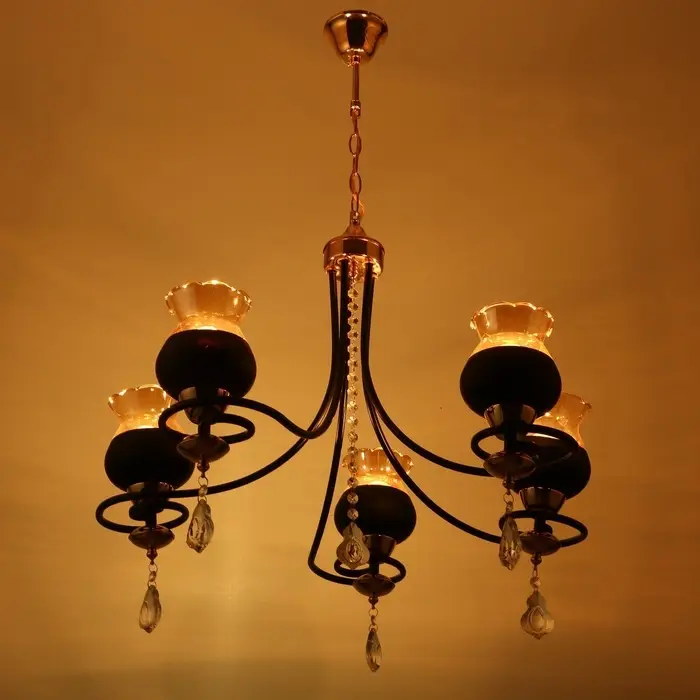 Светильник подвесной BayerLux &laquo;Лира&raquo;, люстра 5хЕ27, 40 Вт, чёрный, 60&times;60&times;85 см