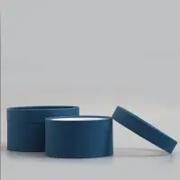 Набор подарочных коробок 2 в 1 круглых, морской, с окном, 21&times;11 - 18&times;10 см