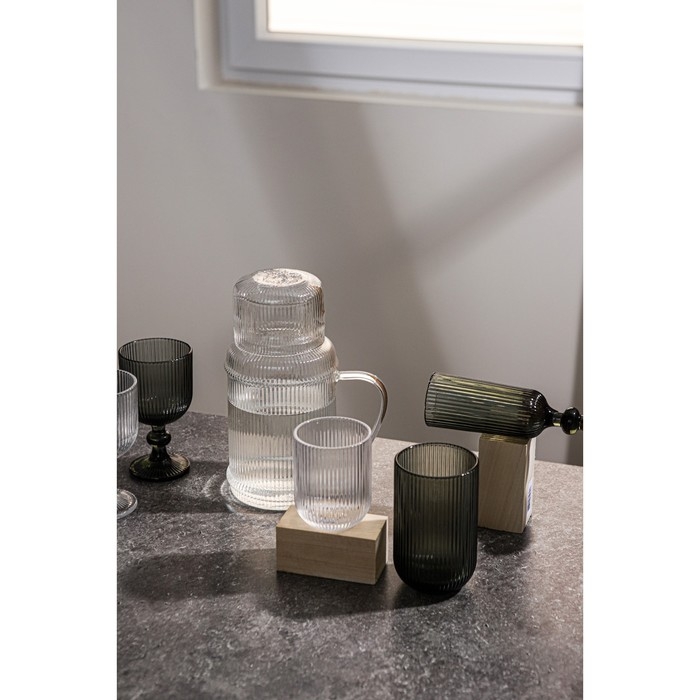 Стакан стеклянный Magistro «Грани», 400 мл, 8×13 см, цвет графит