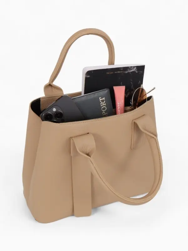 Сумка женская тоут TEXTURA на молнии, 32&times;12&times;24 см, бежевая