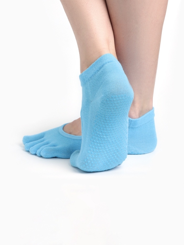 Носки для йоги р.36-39, прорезиненные, голубые Носки для йоги р.36-39, прорезиненные, голубые