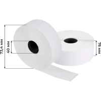 Термоэтикетки ЭКО 76х25 метров, цельная, ус. клей, вт.40, 48шт/уп