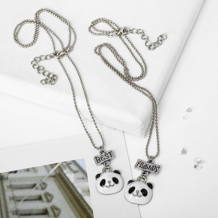 Кулоны «Неразлучники» панды, цвет чёрно-белый в серебре, 45 см Кулоны «Неразлучники» панды, цвет чёрно-белый в серебре, 45 см