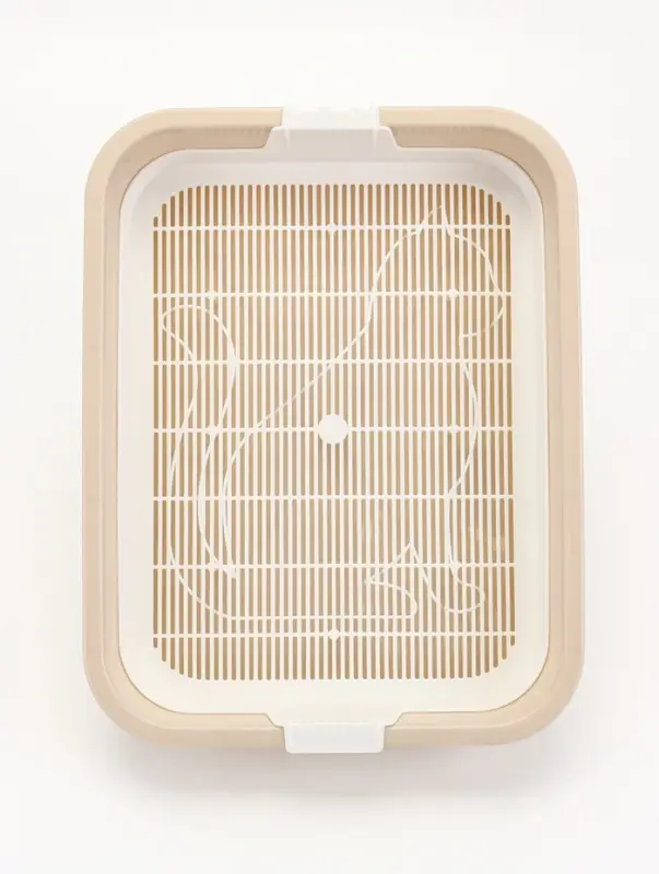 Туалет для кошек &laquo;Мур-мяу&raquo;, 33&times;25&times;7 см с сеткой, пластик, бежевый