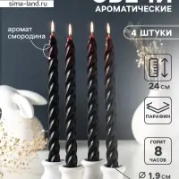 Набор: свечи ароматические витые 1.9&times;24 см, 4 шт., 40 г, 8 ч, смородина