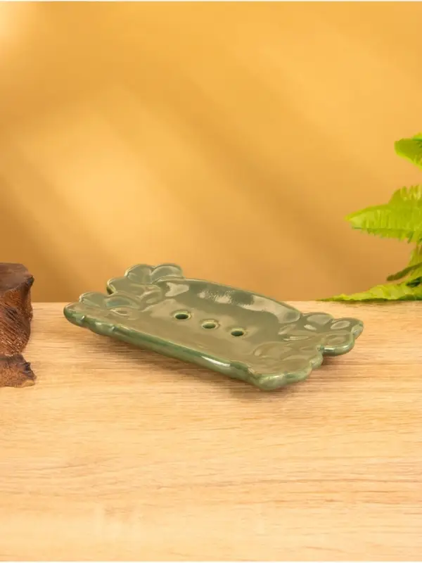 Мыльница &laquo;Цветочный мост&raquo;, 14.5&times;7.5&times;2 см, керамика, зелёная