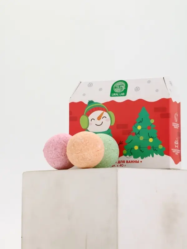 Бомбочки для ванны в домике «Снеговик», набор 6 шт х 40 г, URAL LAB Бомбочки для ванны в домике «Снеговик», набор 6 шт х 40 г, URAL LAB