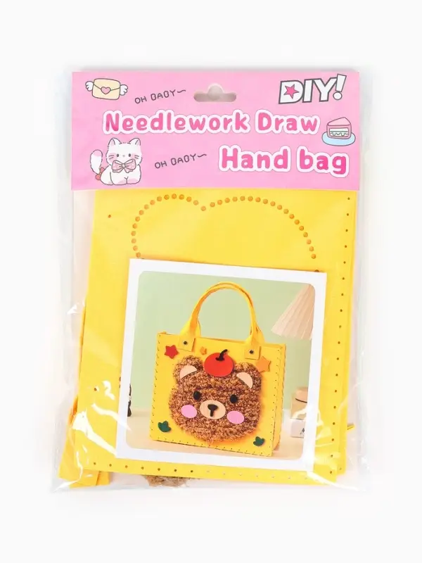 Набор для создания сумки из фетра "Медвежонок", цвет желтый