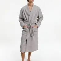 Халат вафельный Kimono, светло-серый, размер XL/XXL
