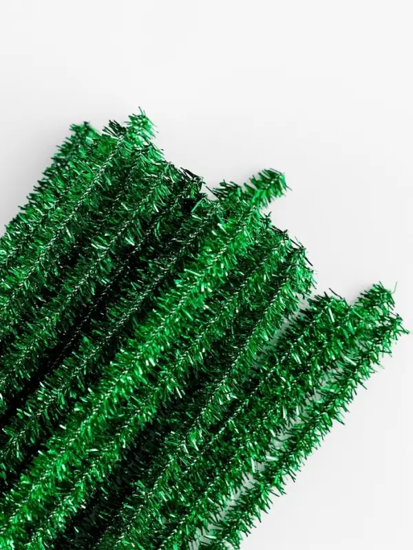 Синельная проволока &laquo;Блеск&raquo;, набор 50 шт., зелёная, 30 см