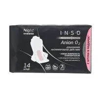 Прокладки ночные с крылышками, INSO Anion O2, 14 шт.