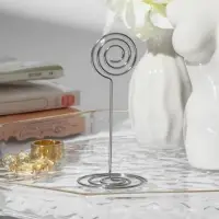 Подставка под ценник, фото &laquo;Круг&raquo;, с зажимом, 3.3&times;3.3&times;8.3 см, цвет серебро