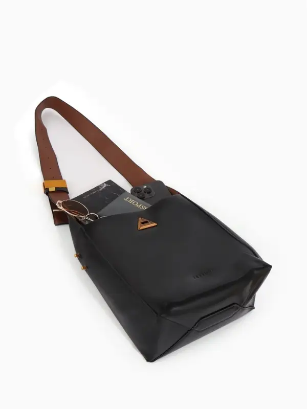 Сумка женская TEXTURA на винтовом замке, 24&times;11&times;24 см, чёрная