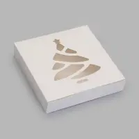 Коробка складная Елочка белая 20 х 20 х 4 см (фас 20шт)