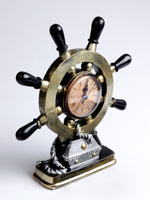 Часы настольные интерьерные, «Штурвал», на батарейках, 16×6.5×27 см, d-8 см Часы настольные интерьерные, «Штурвал», на батарейках, 16×6.5×27 см, d-8 см