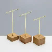 Подставка под серьги QF, Т-образная, набор 3 шт., 16, 13.5, 11.5 см, цвет золото