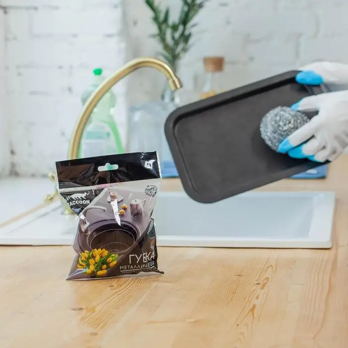 Губка для посуды металлическая Raccoon, спираль оцинкованная, 30 гр Губка для посуды металлическая Raccoon, спираль оцинкованная, 30 гр