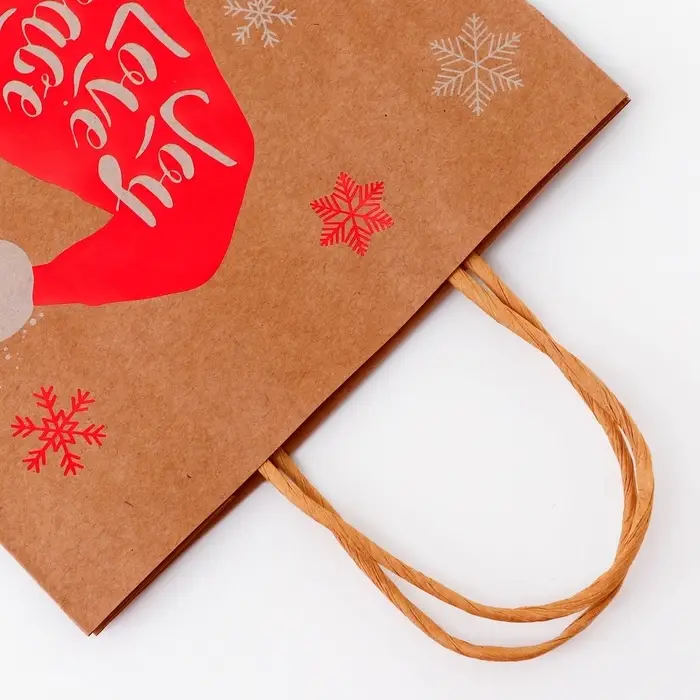 Пакет крафт с тиснением, круглая ручка, «Колпак» 21×27×11 см, 120 г Пакет крафт с тиснением, круглая ручка, «Колпак» 21×27×11 см, 120 г