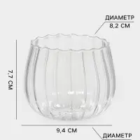 Стакан Magistro &laquo;Полоска&raquo;, 400 мл, 9.5&times;8 см, стекло, прозрачный
