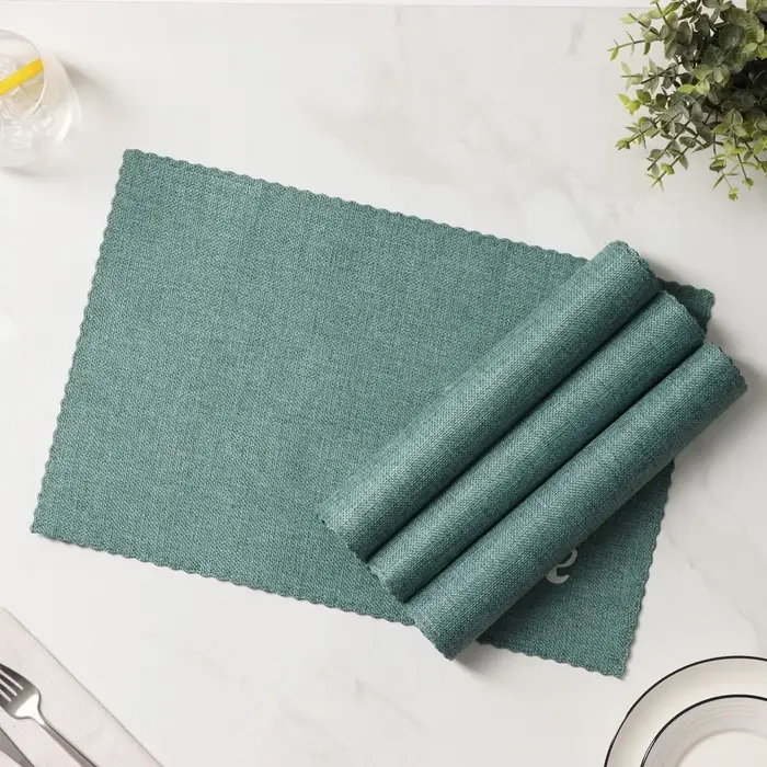 Салфетки сервировочные на стол Доляна Coffee, 4 шт., 44&times;29 см, бирюзовые