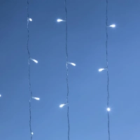 Электрогирлянда Дождь 2x3 м 600LED мерц. IP44 отсоед. нити, хол.бел.HD-YW03