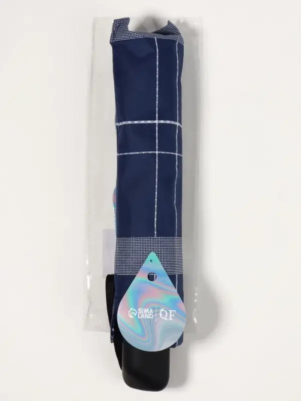 Зонт механический &laquo;Клетка&raquo;, эпонж, 4 сложения, 10 спиц, R=54/60 см, d=108 см, МИКС