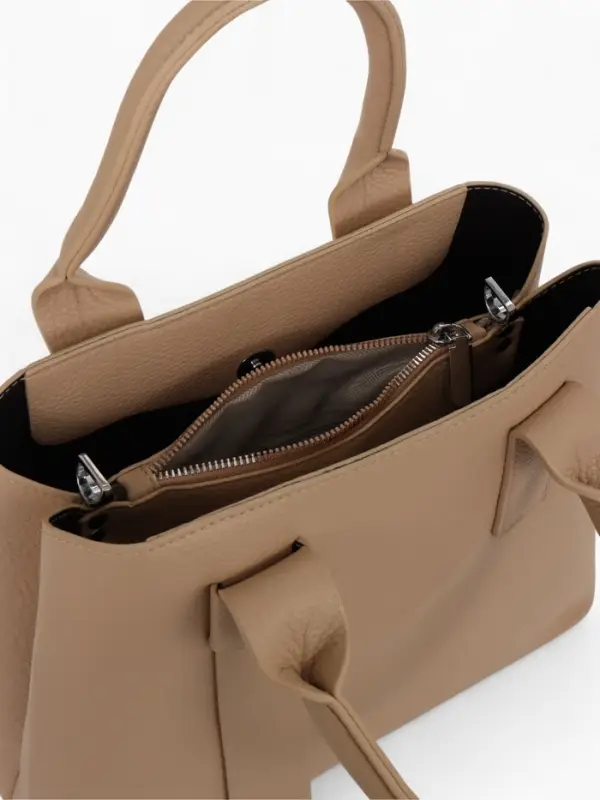 Сумка женская тоут TEXTURA на молнии, 32&times;12&times;24 см, бежевая